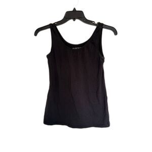 Ellen Tracy Black Scoop Neck Tank Top | Cotton Modal Blend | Small